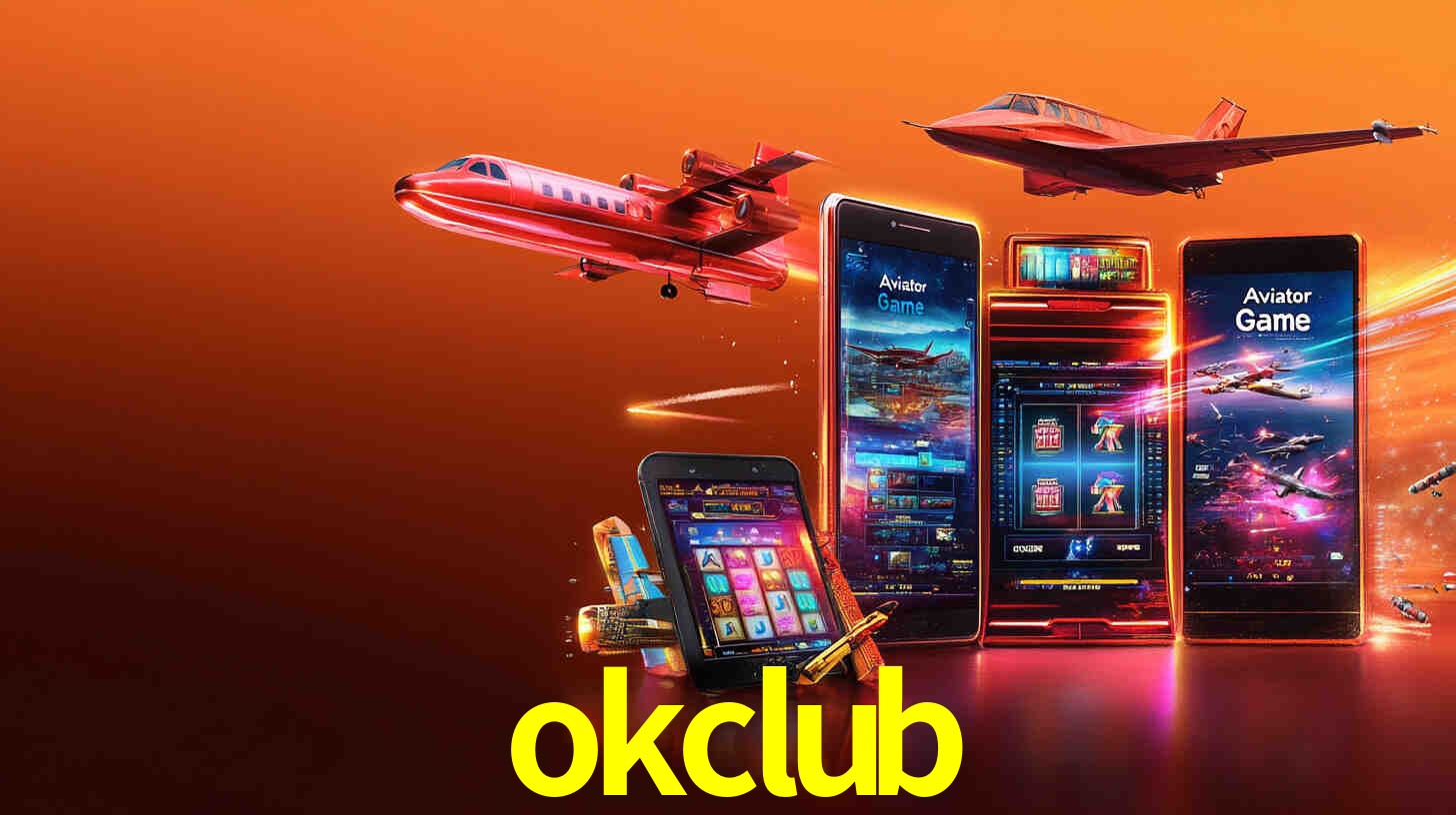 Escena dinámica inspirada en casino con iluminación okclub, cartas, fichas e íconos de juegos digitales en un espacio moderno de juegos.